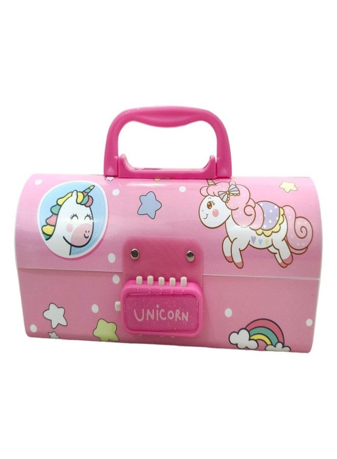 Brille Bee Pen & Pencil Case for Girls & Boys, 3D EVA Stationery Box Pencil Pouch Organizer with Compartments, School Supplies Multi-Compartment for Kids Students (Code Lock Unicorn) - Image 1